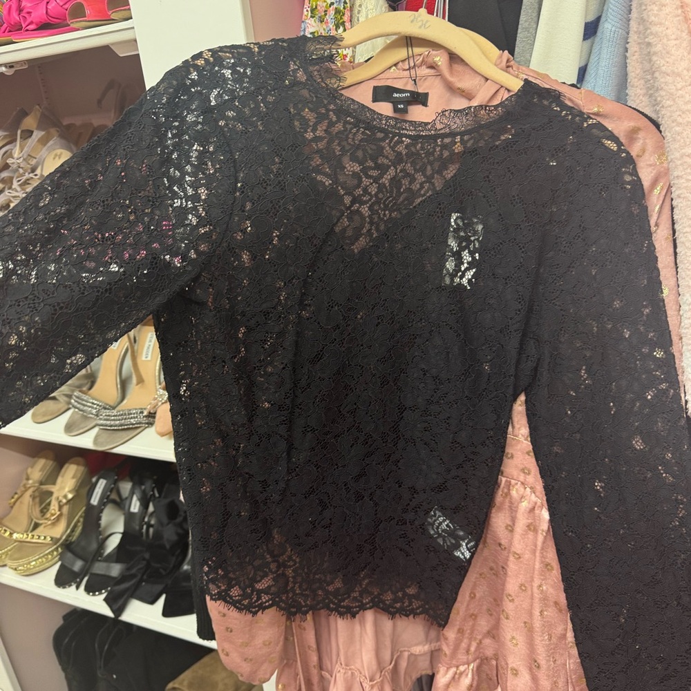 Red Dress Boutique Black Lace Blouse